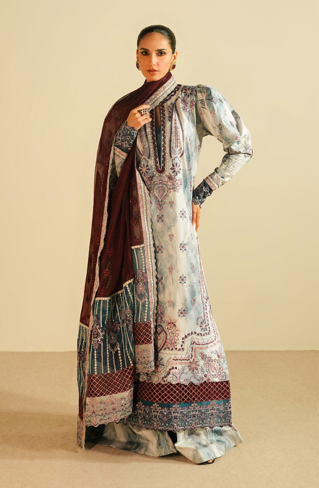 Maryum N Maria | Eid Luxury Lawn 24 | Jahanara - House Of Hania