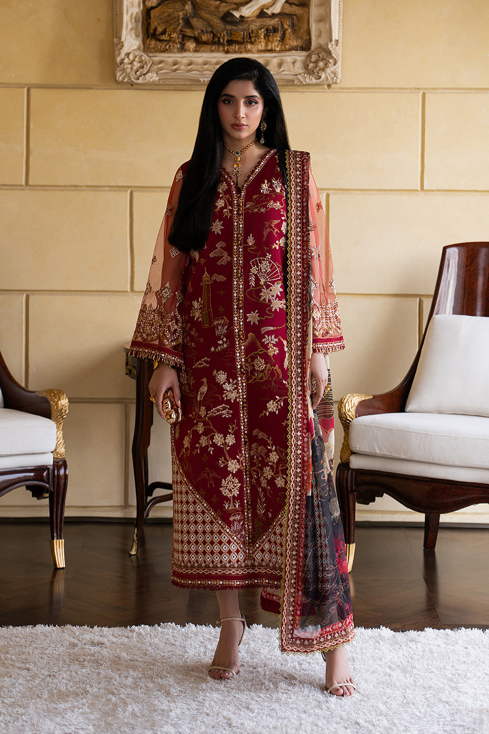 Maryum N Maria | Eid Luxury Lawn 26 | SOLOMIA - MSS6345 - House Of Hania