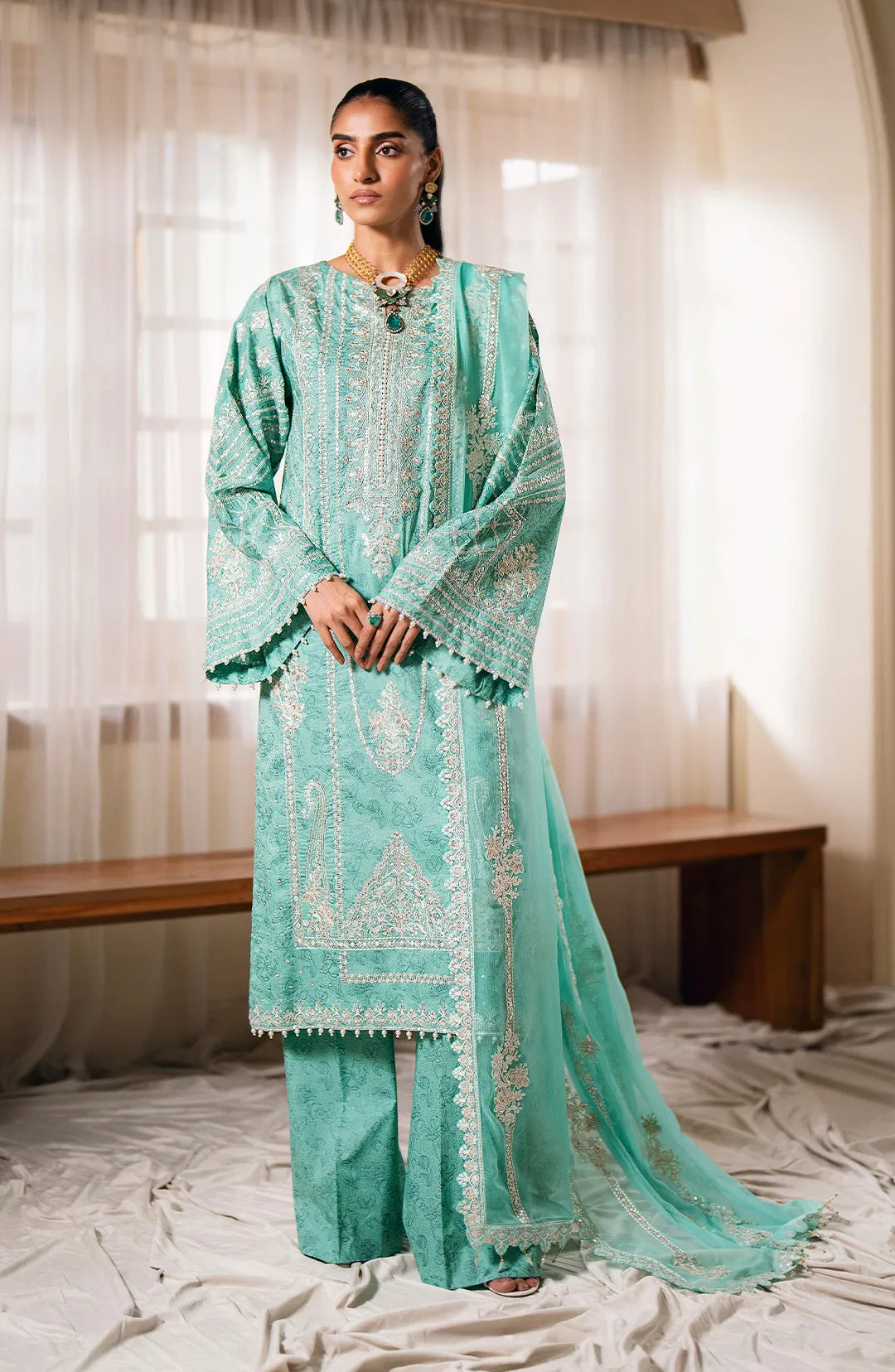 Maryum  N Maria | Eid ul Azha Luxury Lawn | SALMA - MS24-615 - House Of Hania
