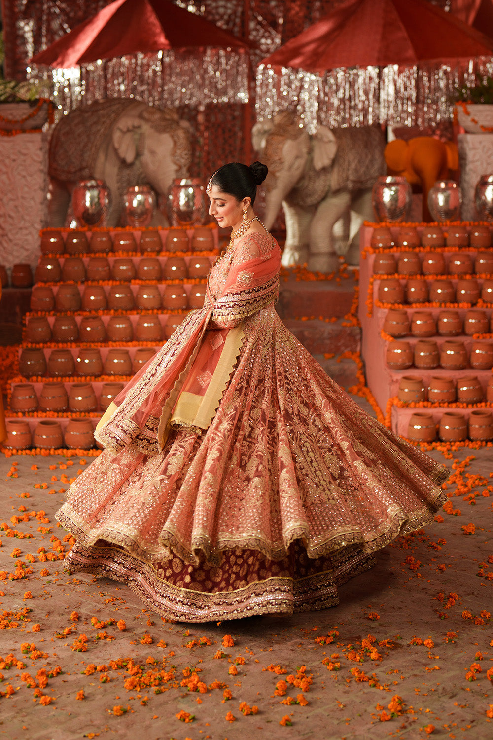Maryum N Maria | Husn Wedding Formals | KUNDAN CORAL - MWS5638 - House Of Hania