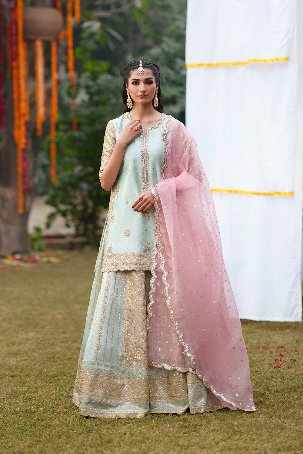 Maryum N Maria | Husn Wedding Formals | PINK PISTACHIO - MWS5640 - House Of Hania