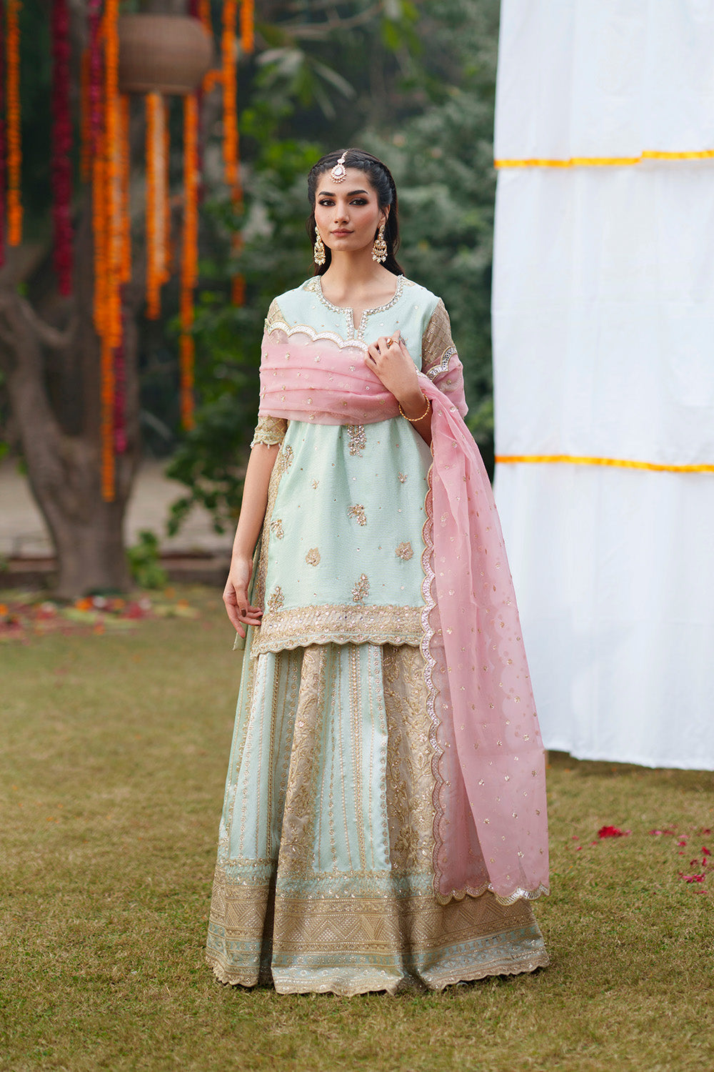 Maryum N Maria | Husn Wedding Formals | PINK PISTACHIO - MWS5640 - House Of Hania