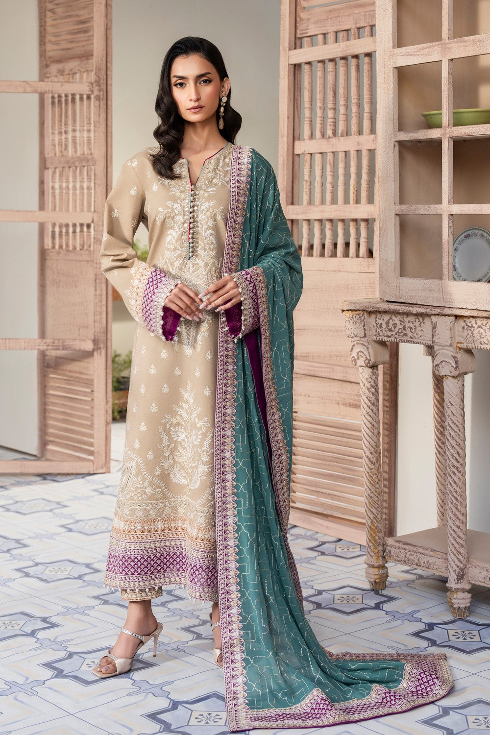 Maryum N Maria | Luxury Lawn 25 | ASHA - MS50113 - House Of Hania