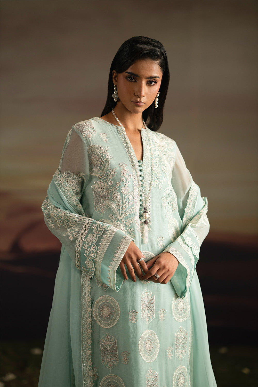 Maryum N Maria | Luxury Stitched | 3-Piece-Embroiderd-Chiffon ILAVALAGI - FWU5709 - House Of Hania