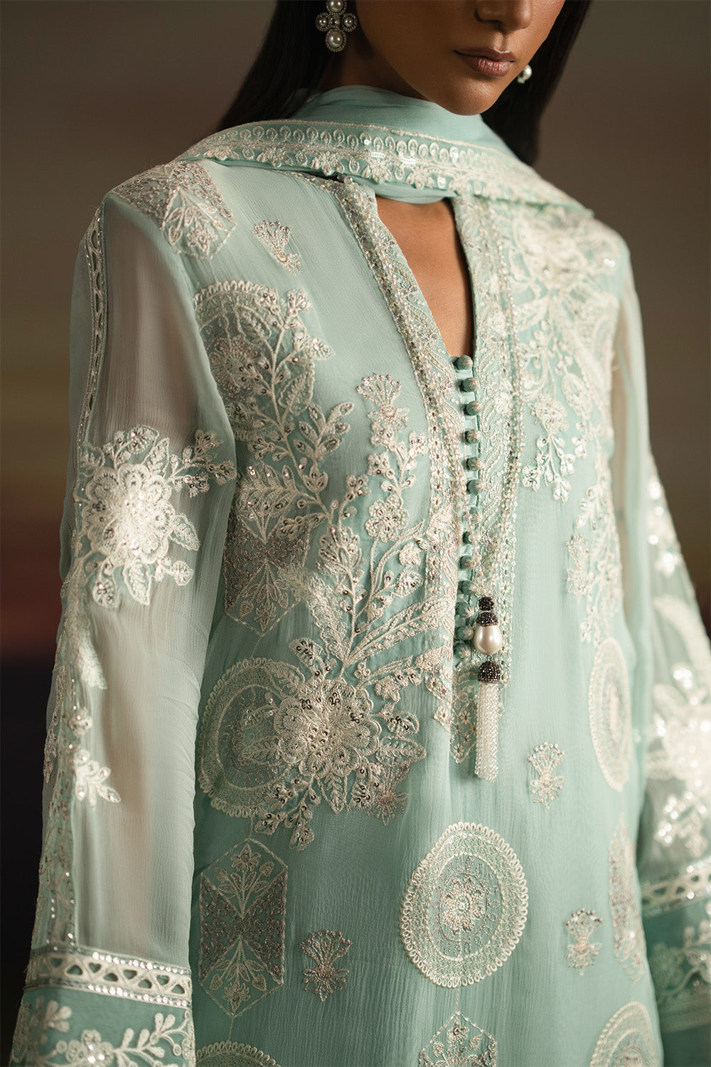 Maryum N Maria | Luxury Stitched | 3-Piece-Embroiderd-Chiffon ILAVALAGI - FWU5709 - House Of Hania