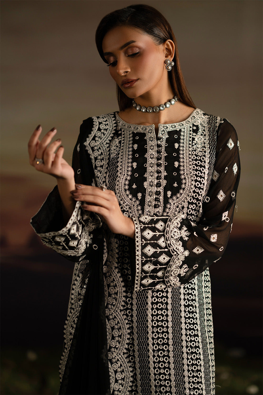 Maryum N Maria | Luxury Stitched | 3-Piece-Embroiderd-Chiffon INBHA - FWU5708 - House Of Hania