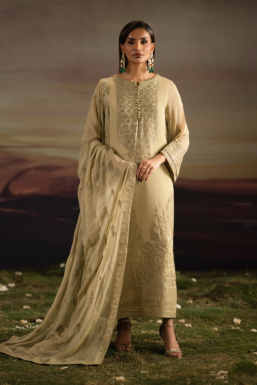 Maryum N Maria | Luxury Stitched | 3-Piece-Embroiderd-Chiffon ISHA - FWU5701 - House Of Hania