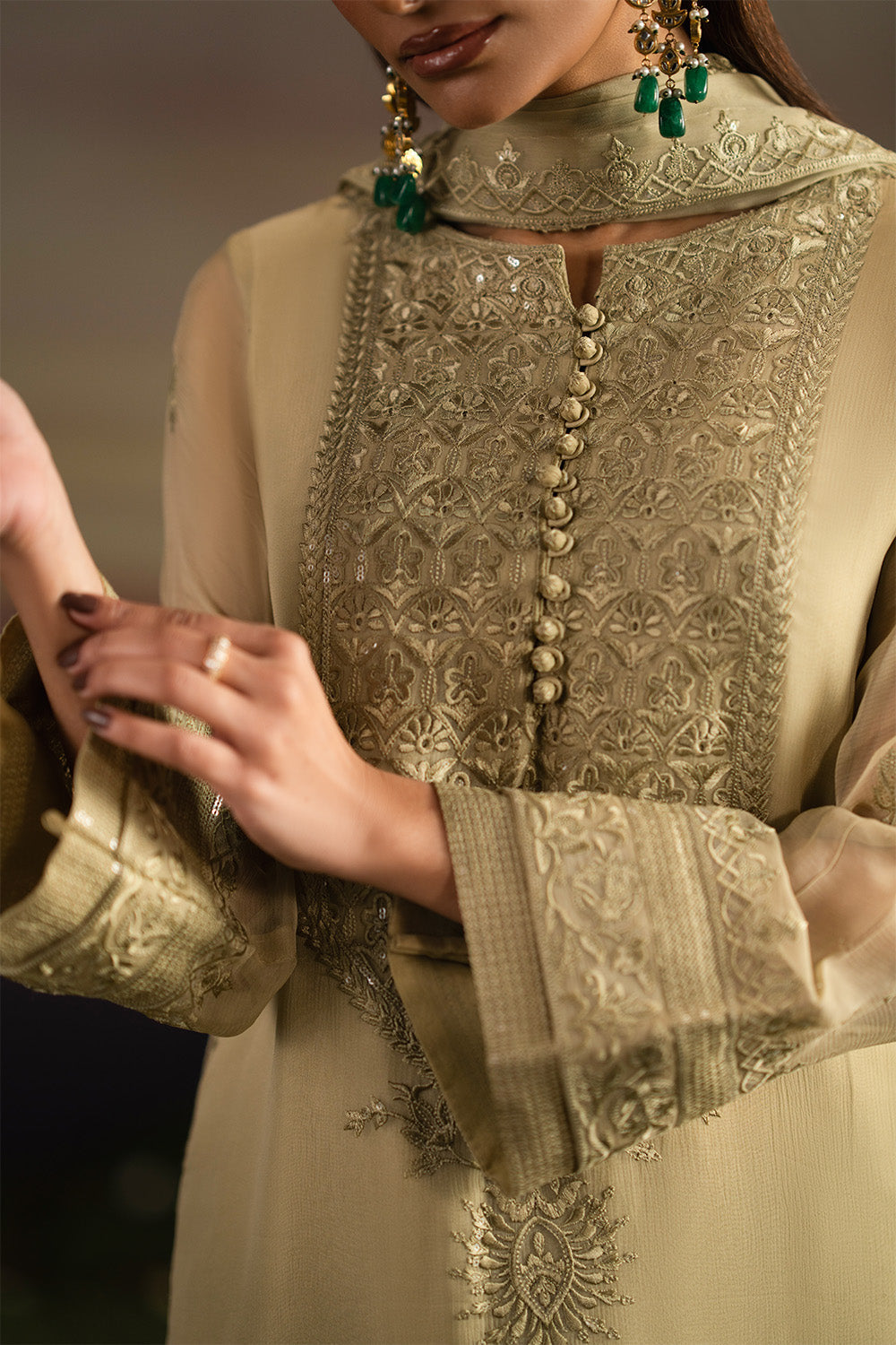 Maryum N Maria | Luxury Stitched | 3-Piece-Embroiderd-Chiffon ISHA - FWU5701 - House Of Hania