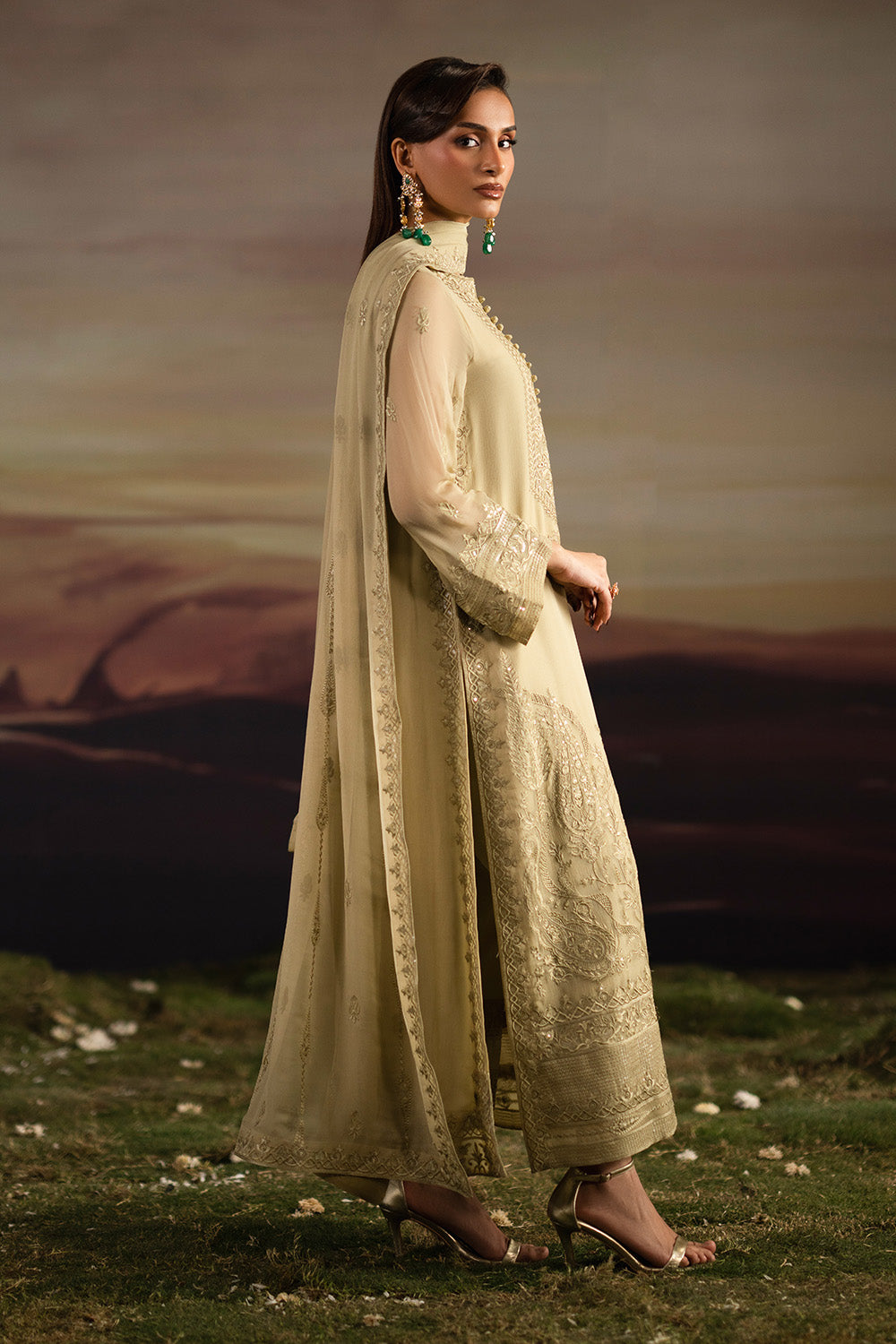 Maryum N Maria | Luxury Stitched | 3-Piece-Embroiderd-Chiffon ISHA - FWU5701 - House Of Hania