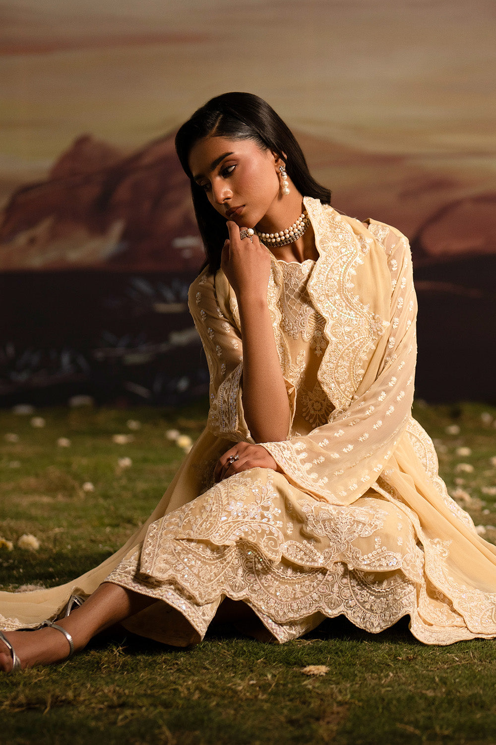 Maryum N Maria | Luxury Stitched | 3-Piece-Embroiderd-Chiffon ISHANI - FWU5705 - House Of Hania