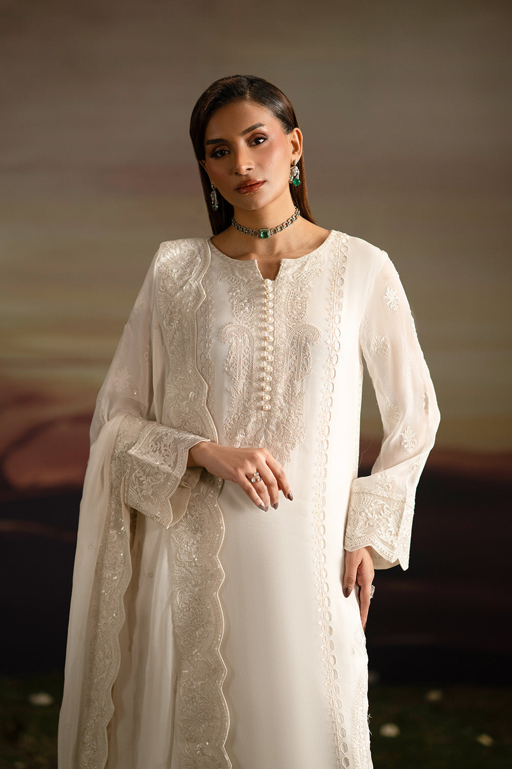 Maryum N Maria | Luxury Stitched | 3-Piece-Embroiderd-Chiffon ISHVA - FWU5702 - House Of Hania