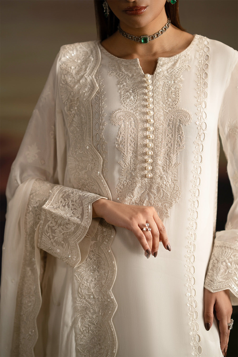 Maryum N Maria | Luxury Stitched | 3-Piece-Embroiderd-Chiffon ISHVA - FWU5702 - House Of Hania