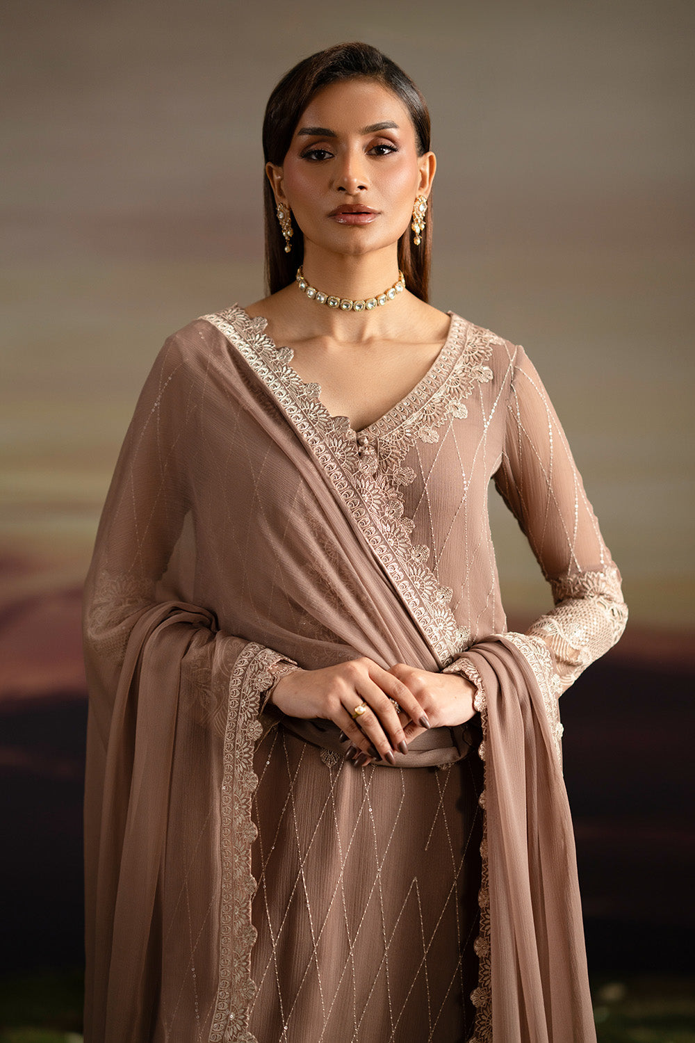 Maryum N Maria | Luxury Stitched | 3-Piece-Embroiderd-Chiffon ITHAZH - FWU5703 - House Of Hania