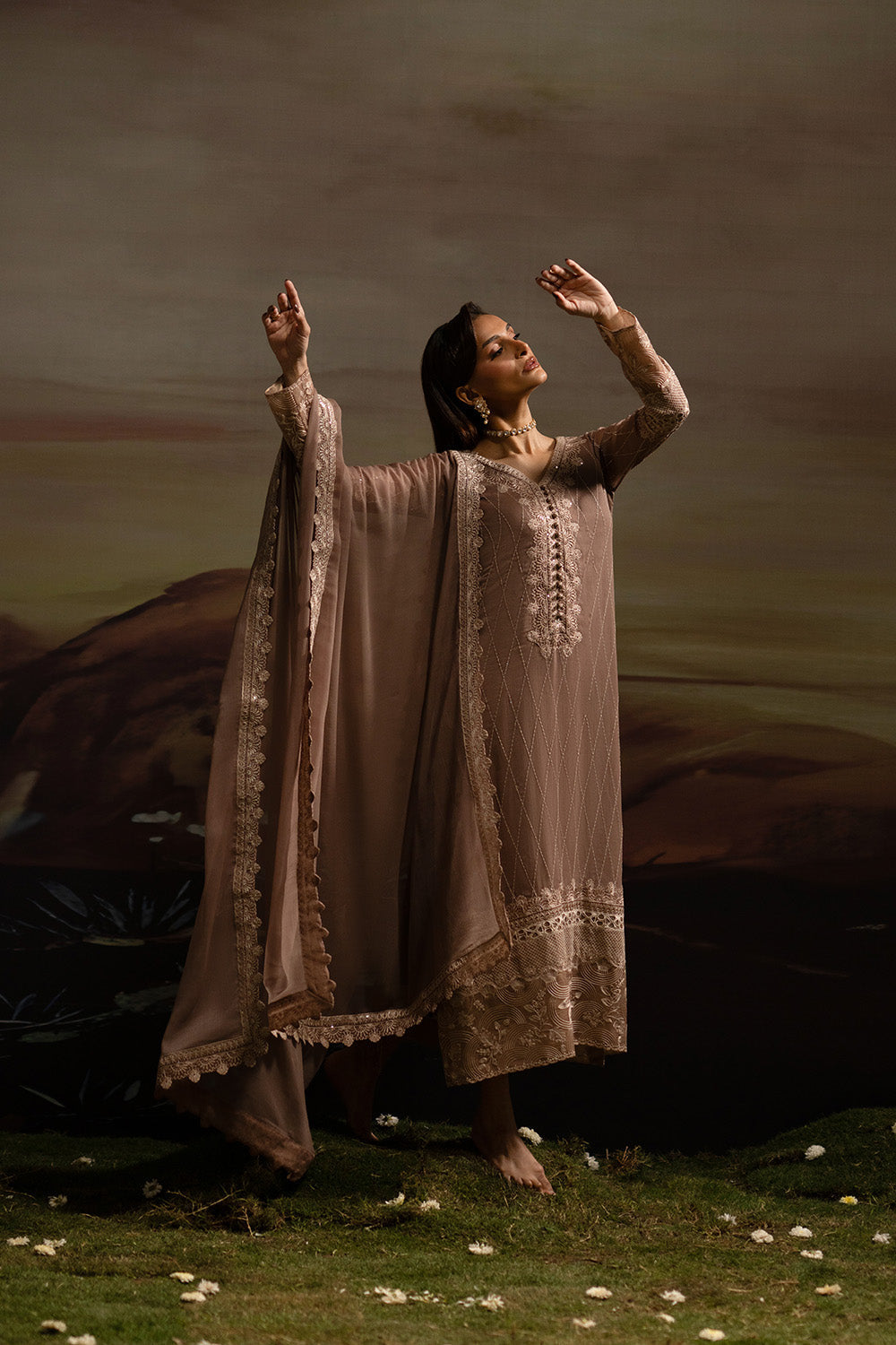 Maryum N Maria | Luxury Stitched | 3-Piece-Embroiderd-Chiffon ITHAZH - FWU5703 - House Of Hania