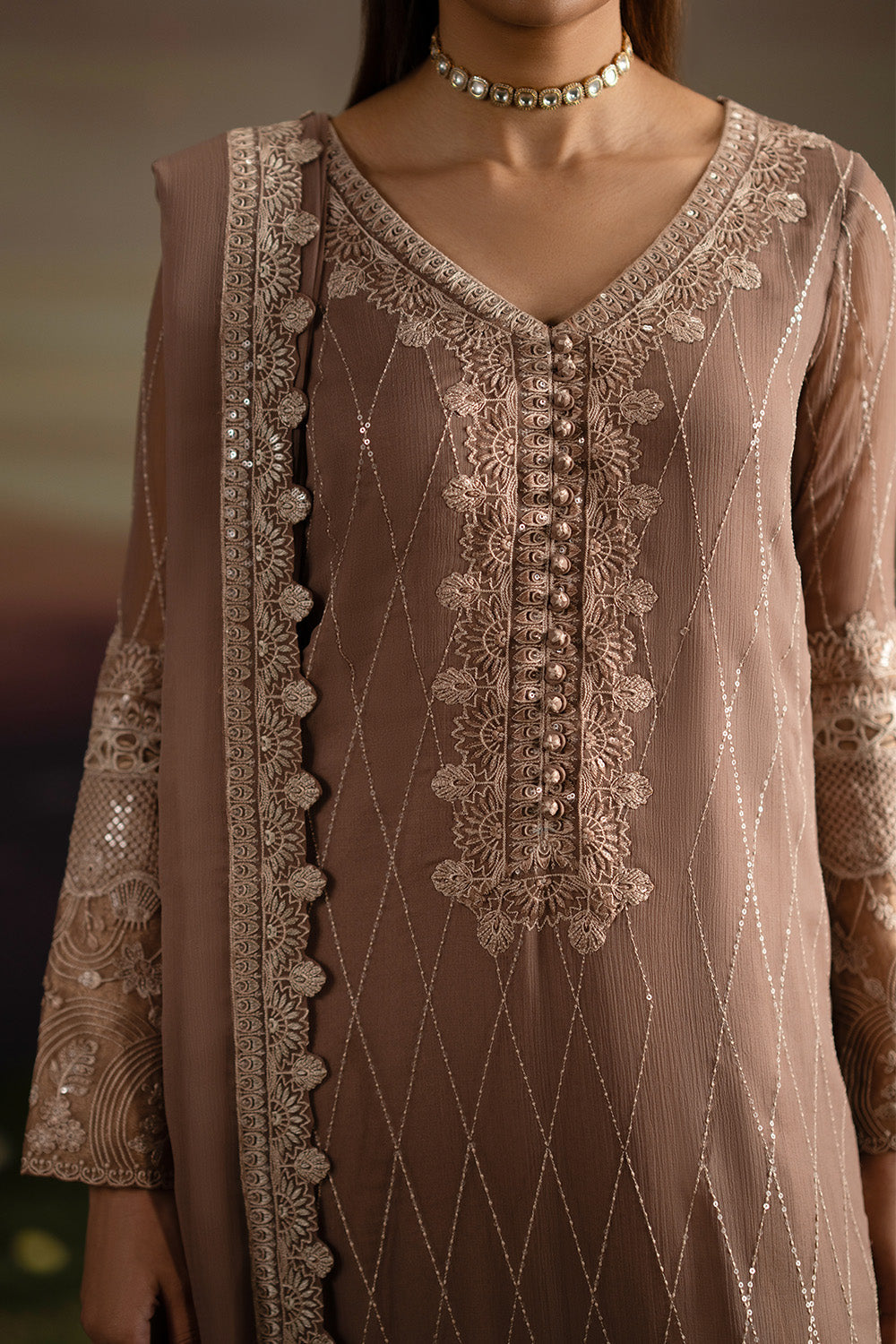 Maryum N Maria | Luxury Stitched | 3-Piece-Embroiderd-Chiffon ITHAZH - FWU5703 - House Of Hania