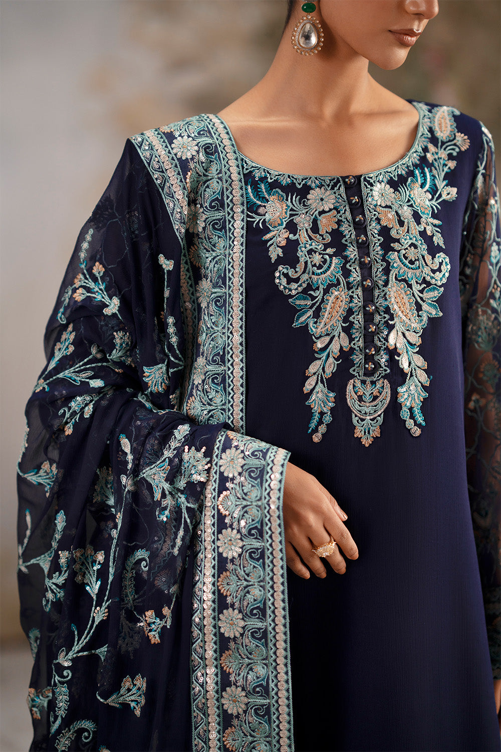 Maryum N Maria | Luxury Stitched | 3-Piece-Embroiderd-Chiffon OJASWINI - FWU5691 - House Of Hania