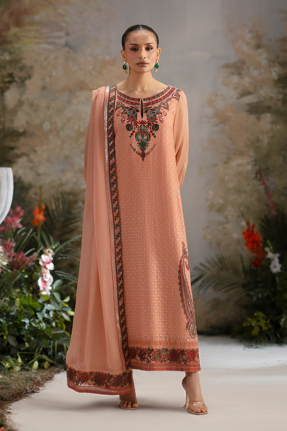 Maryum N Maria | Luxury Stitched | 3-Piece-Embroiderd-Chiffon OMISHA - FWU5697 - House Of Hania