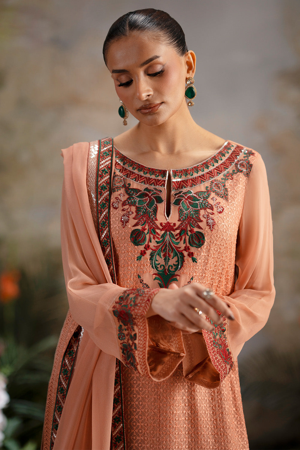 Maryum N Maria | Luxury Stitched | 3-Piece-Embroiderd-Chiffon OMISHA - FWU5697 - House Of Hania