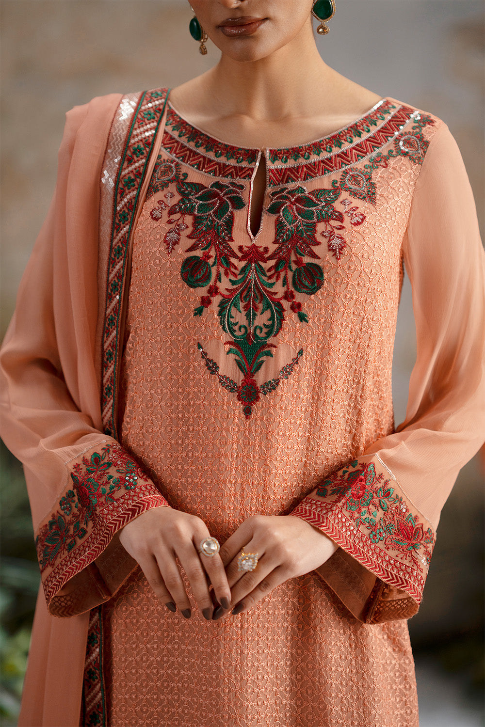 Maryum N Maria | Luxury Stitched | 3-Piece-Embroiderd-Chiffon OMISHA - FWU5697 - House Of Hania
