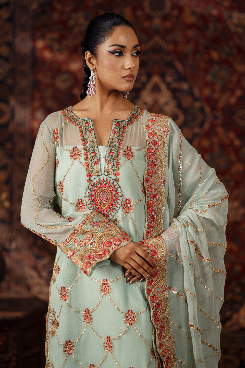 Maryum N Maria | Luxury Stitched | 3 Piece Embroidered Chiffon AVITAL - FSU5638 - House Of Hania