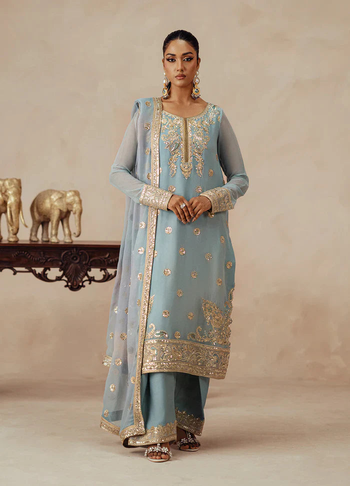 Maryum N Maria | Mehrun | 3 Piece Embroidered Chiffon AZITA - FSU5619 - House Of Hania