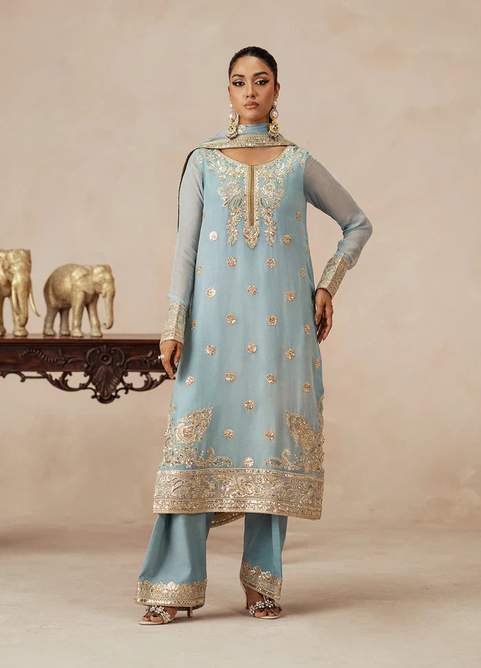 Maryum N Maria | Mehrun | 3 Piece Embroidered Chiffon AZITA - FSU5619 - House Of Hania