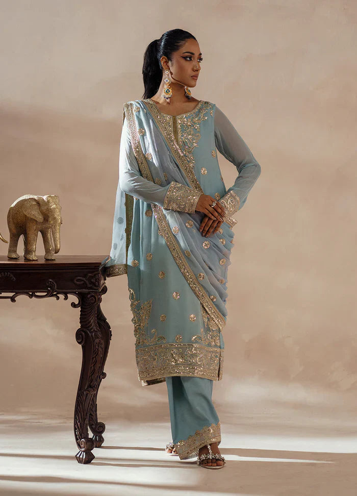 Maryum N Maria | Mehrun | 3 Piece Embroidered Chiffon AZITA - FSU5619 - House Of Hania