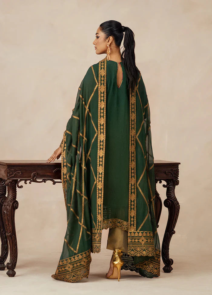 Maryum N Maria | Mehrun | 3 Piece Embroidered Chiffon JASMINE - FSU5618 - House Of Hania