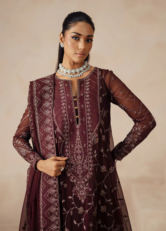 Maryum N Maria | Mehrun | 3 Piece Embroidered Chiffon MARJAN - FSU5611 - House Of Hania