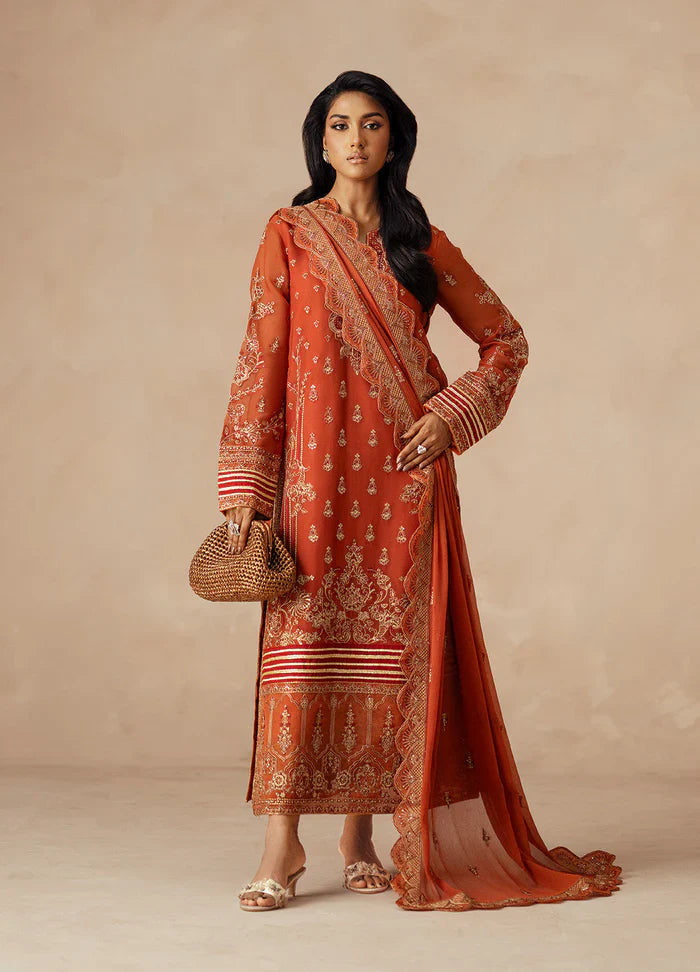 Maryum N Maria | Mehrun | 3 Piece Embroidered Chiffon ROYA - FSU5610 - House Of Hania