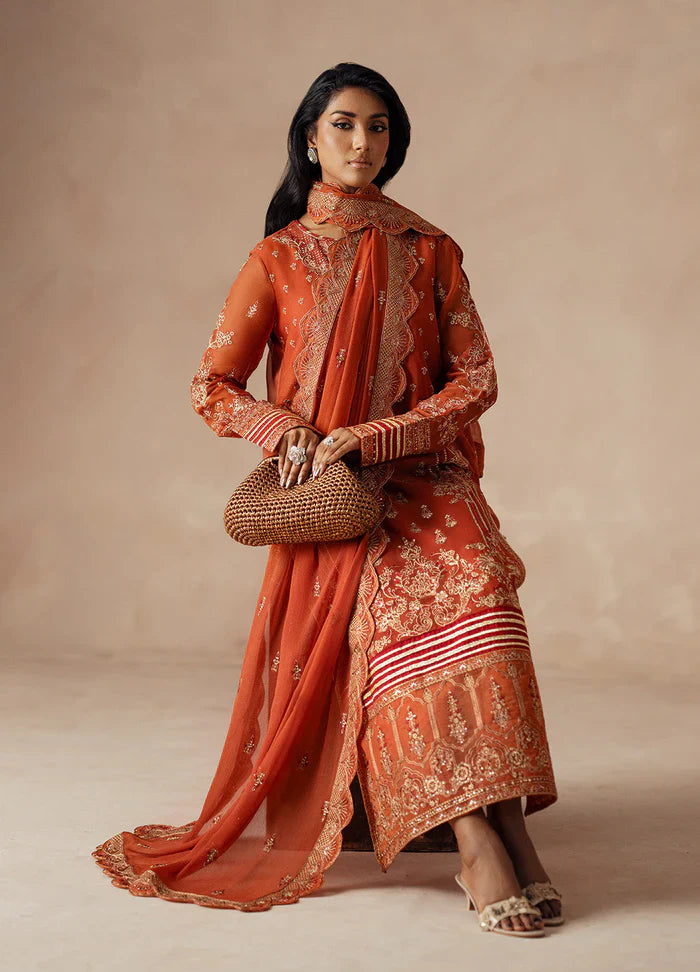 Maryum N Maria | Mehrun | 3 Piece Embroidered Chiffon ROYA - FSU5610 - House Of Hania