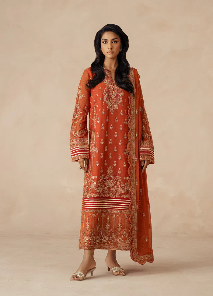 Maryum N Maria | Mehrun | 3 Piece Embroidered Chiffon ROYA - FSU5610 - House Of Hania