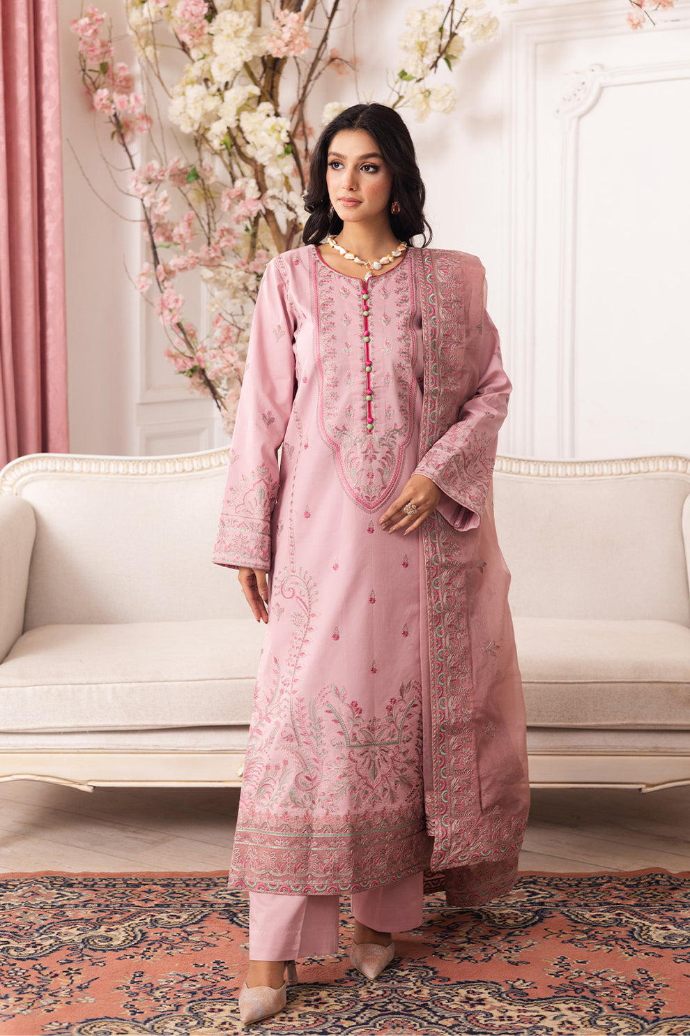 Maryum N Maria | Mira Luxury Lawn | MEHAR - FS50102 - House Of Hania