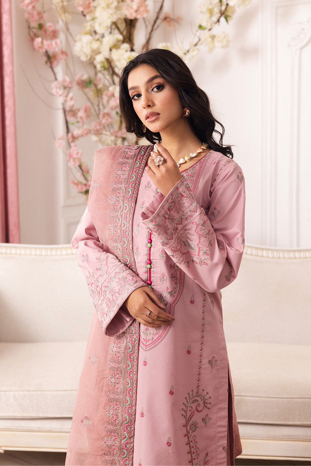 Maryum N Maria | Mira Luxury Lawn | MEHAR - FS50102 - House Of Hania