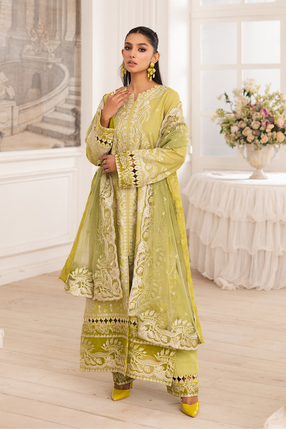Maryum N Maria | Mira Luxury Lawn | MOZHDEH - FS50115 - House Of Hania