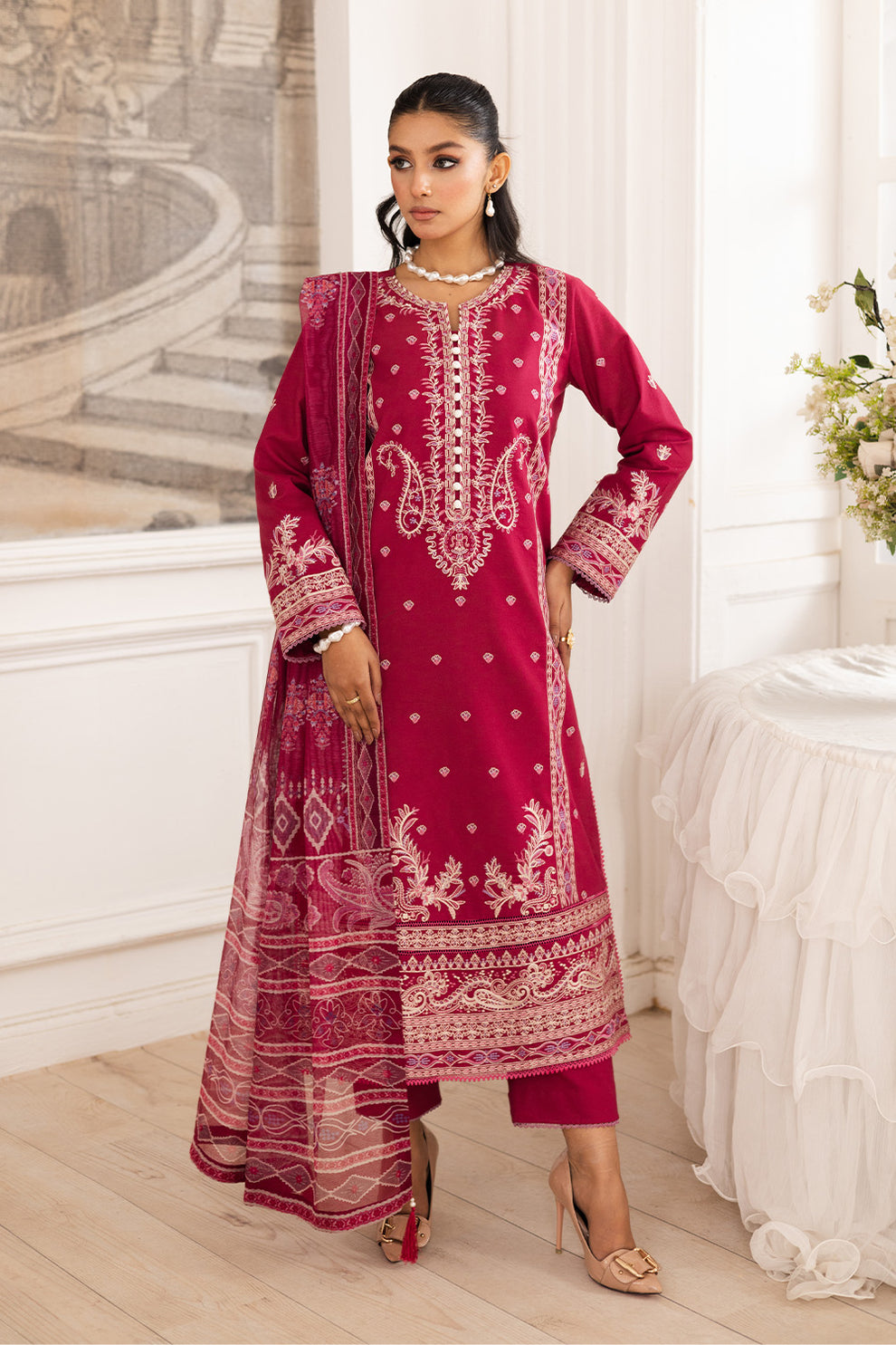 Maryum N Maria | Mira Luxury Lawn | NARGES - FS50108 - House Of Hania