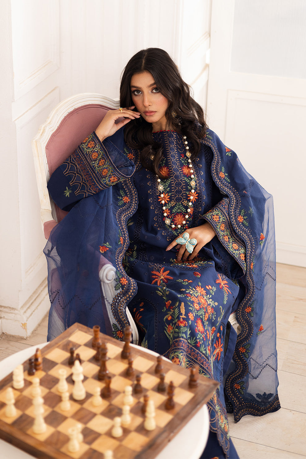 Maryum N Maria | Mira Luxury Lawn | PARESTOO - FS50109 - House Of Hania