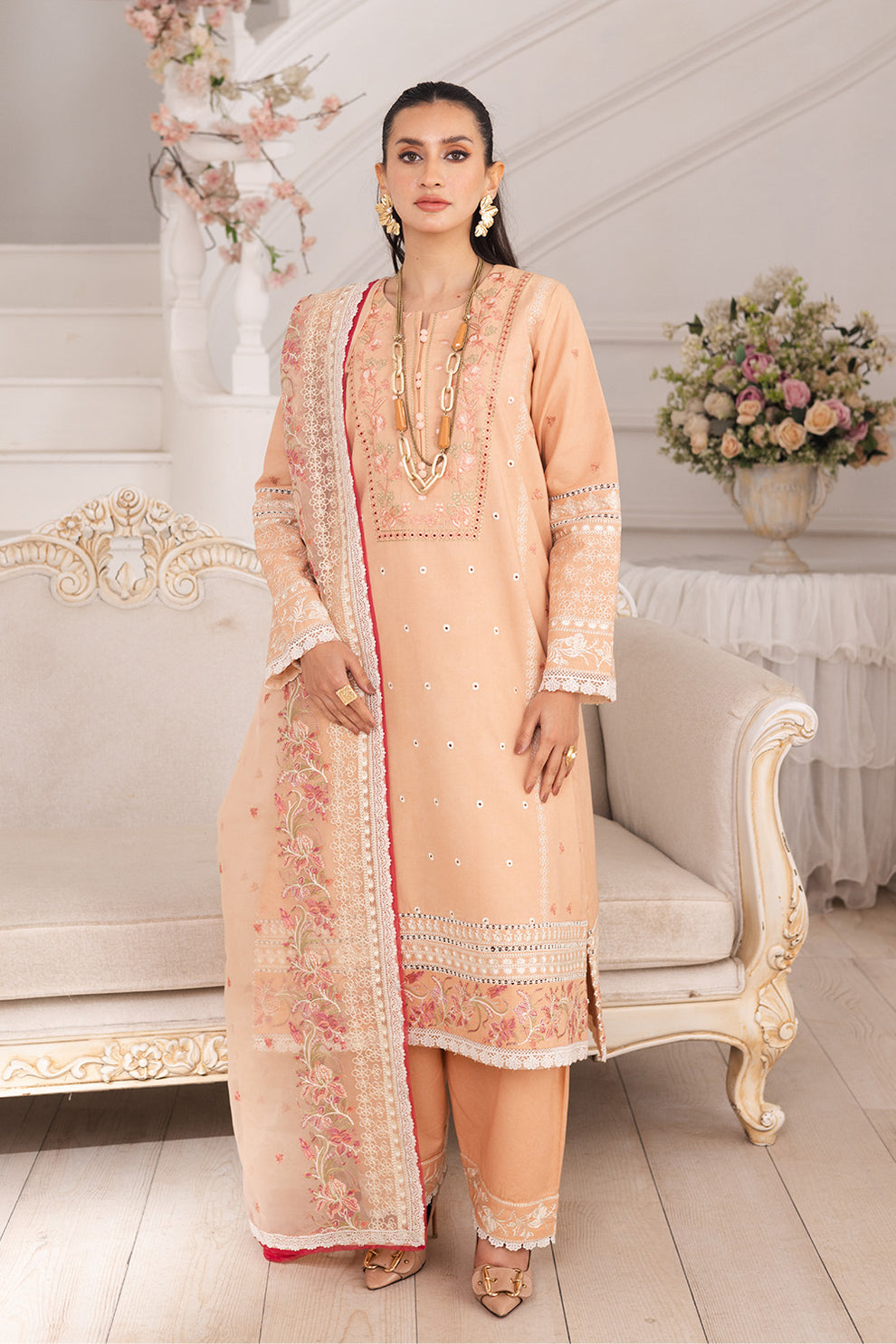 Maryum N Maria | Mira Luxury Lawn | SIMIN - FS50113 - House Of Hania
