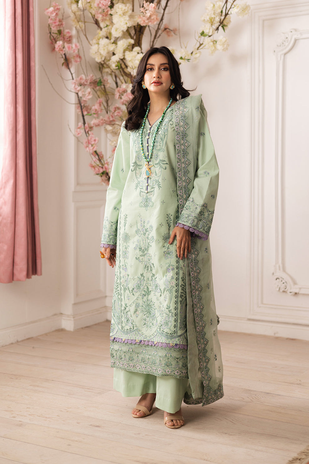 Maryum N Maria | Mira Luxury Lawn | ZINAT - FS50112 - House Of Hania