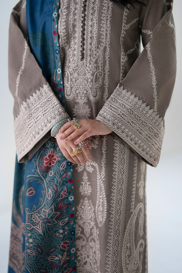 Maryum N Maria | Noore Winters 25 | 3 Piece Embroidered Khaddar ANGEZA - FSU5679 - House Of Hania