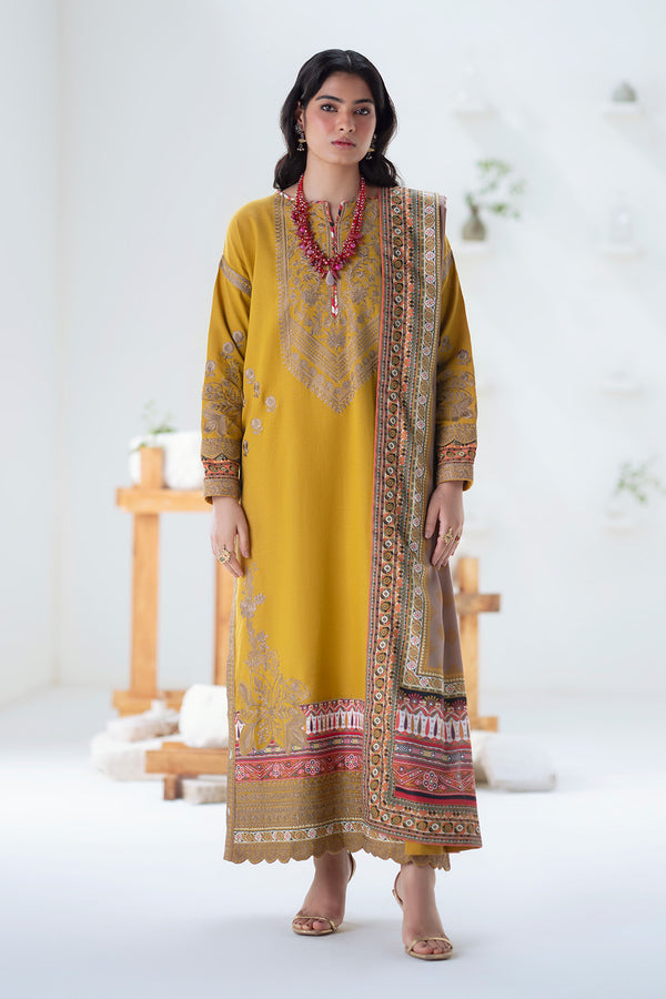 Maryum N Maria | Noore Winters 25 | 3 Piece Embroidered Khaddar APANA - FSU5671 - House Of Hania