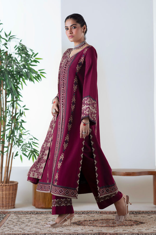 Maryum N Maria | Noore Winters 25 | 3 Piece Embroidered Khaddar MALALAI - FSU5670 - House Of Hania
