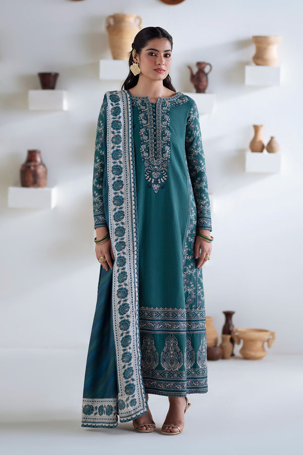 Maryum N Maria | Noore Winters 25 | 3 Piece Embroidered Khaddar SERINA - FSU5675 - House Of Hania