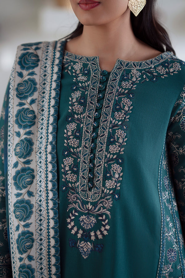 Maryum N Maria | Noore Winters 25 | 3 Piece Embroidered Khaddar SERINA - FSU5675 - House Of Hania