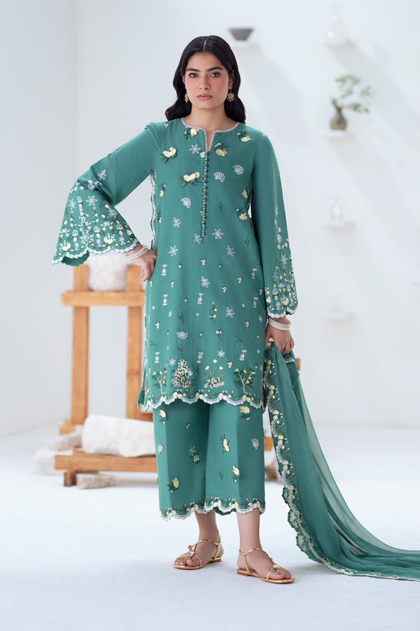Maryum N Maria | Noore Winters 25 | 3 Piece Embroidered Khaddar TABANA - FSU5676 - House Of Hania