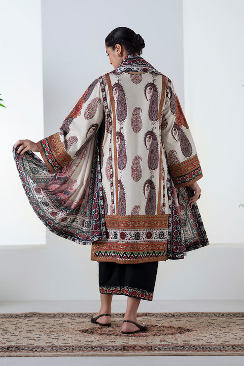 Maryum N Maria | Noore Winters 25 | 3 Piece Embroidered Khaddar ZOHAL - FSU5678 - House Of Hania