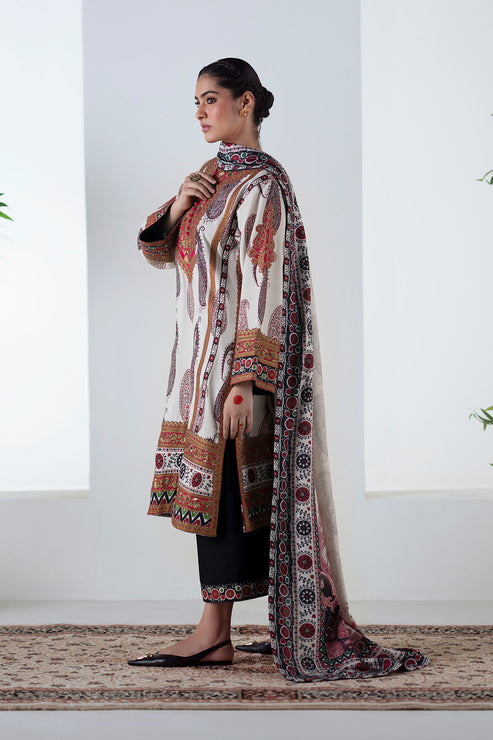 Maryum N Maria | Noore Winters 25 | 3 Piece Embroidered Khaddar ZOHAL - FSU5678 - House Of Hania