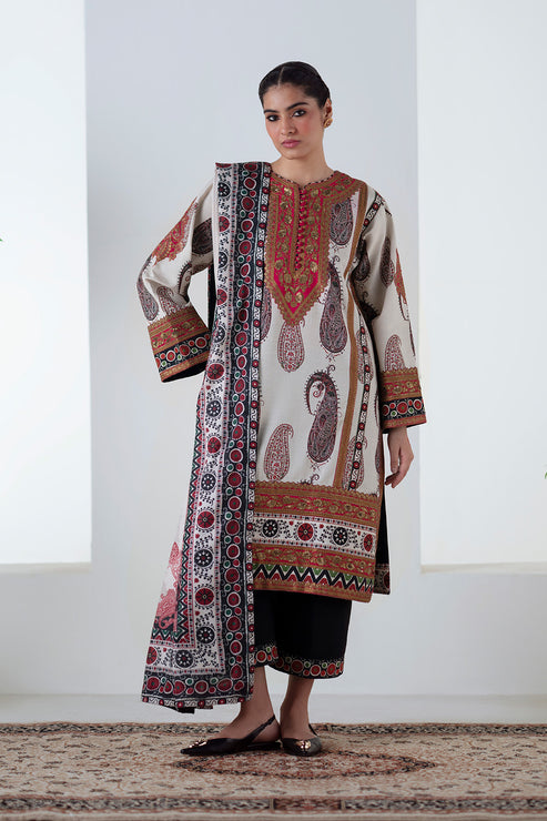 Maryum N Maria | Noore Winters 25 | 3 Piece Embroidered Khaddar ZOHAL - FSU5678 - House Of Hania