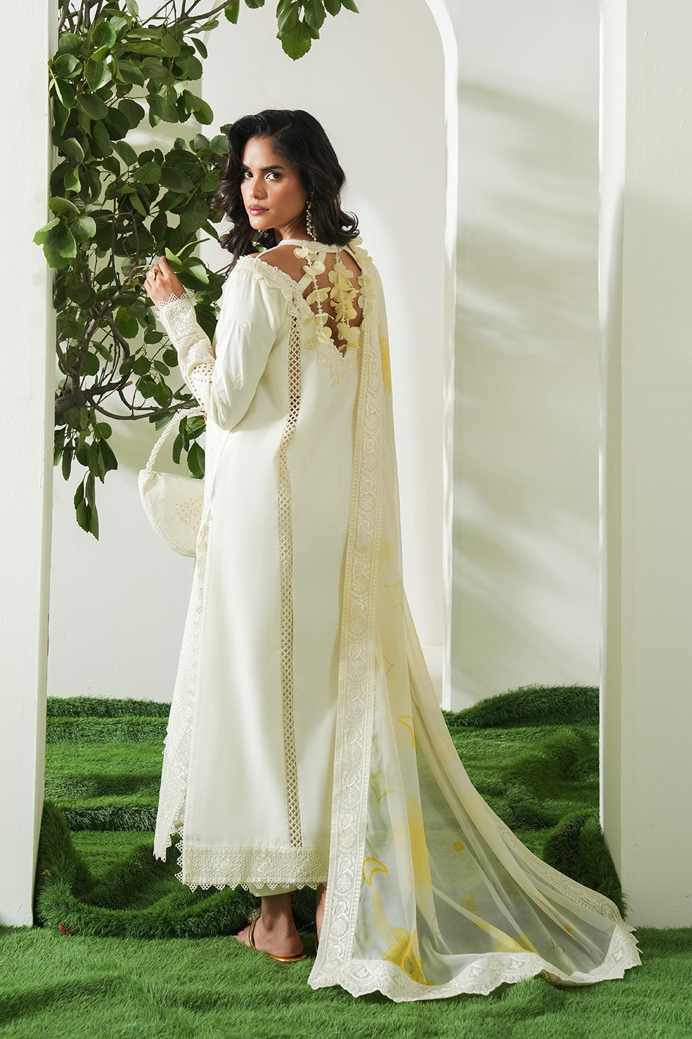 Maryum N Maria | Soiree Lawn | Lime - House Of Hania