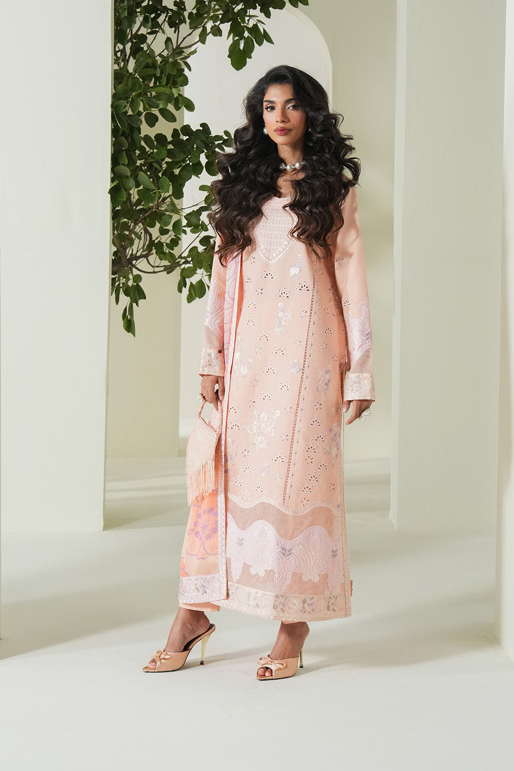 Maryum N Maria | Soiree Lawn | Peachy Delight - House Of Hania